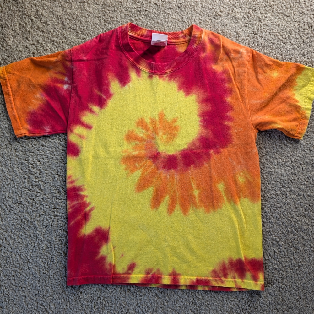 Port and Company Kids Tie-Dye T-Shirt - Red, Orange, Yellow
